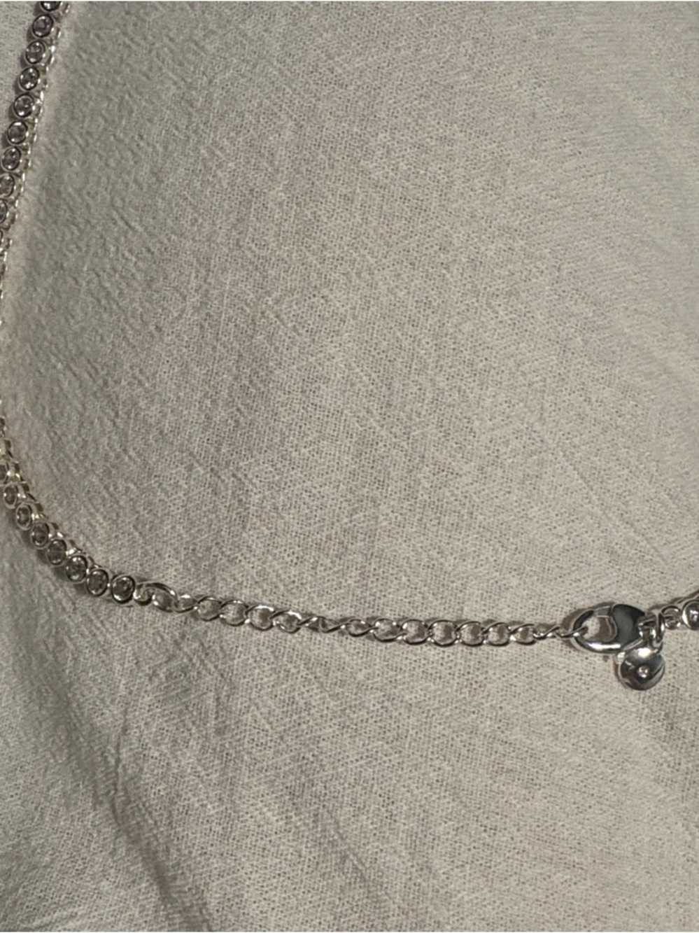 Madewell Silver Bezel Crystal Tennis Necklace & Drop Earring Set Adjustable - Picture 8 of 10